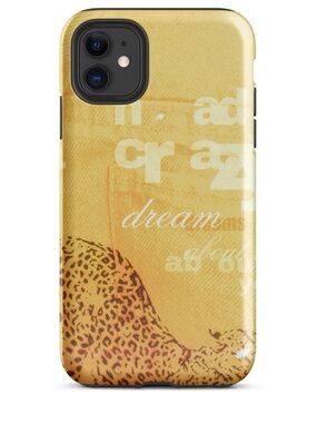 SDH, Never Used, Yellow Denim Leopard Pattern Phone Case - iPhone 12